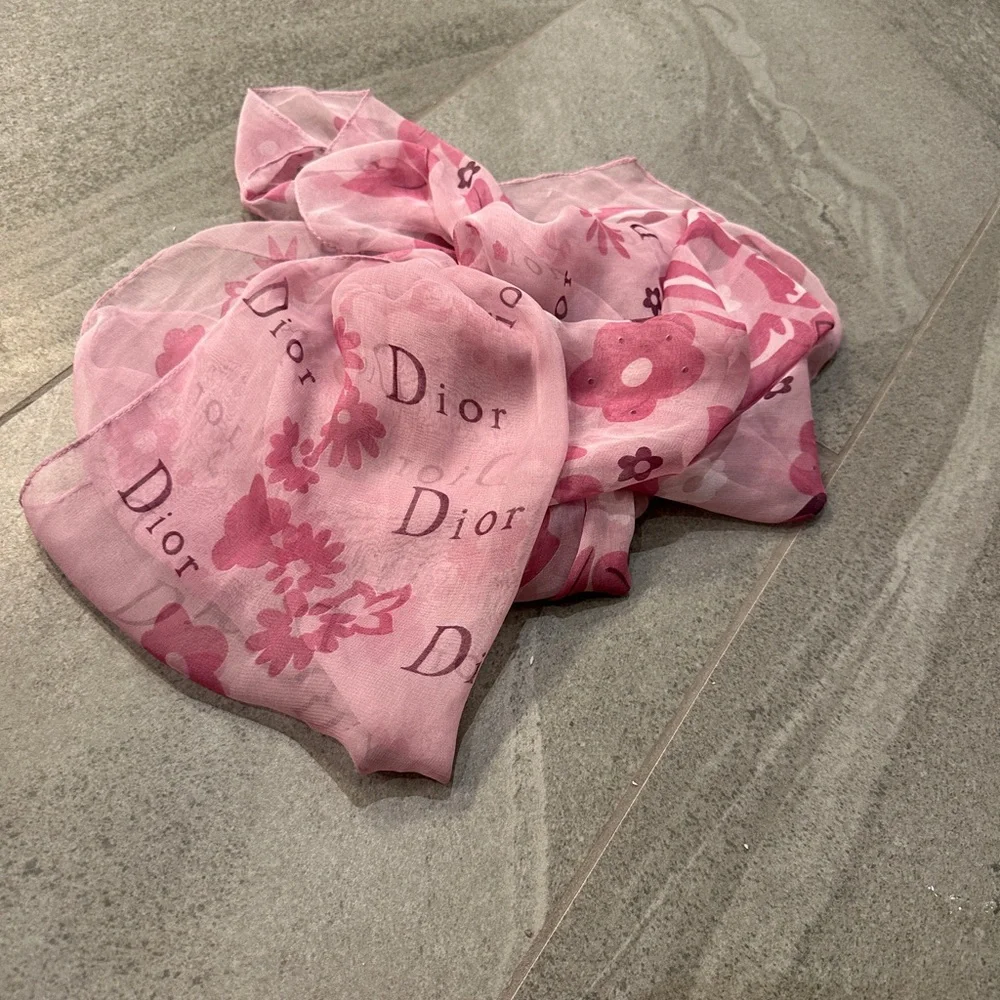 Rare Vintage Dior Blended Silk Scarf Square